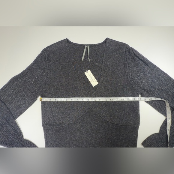 Anthropologie Glossy Black Wrap blouse 🖤✨
*NEW WITH TAGS 🏷️ - Picture 4 of 12